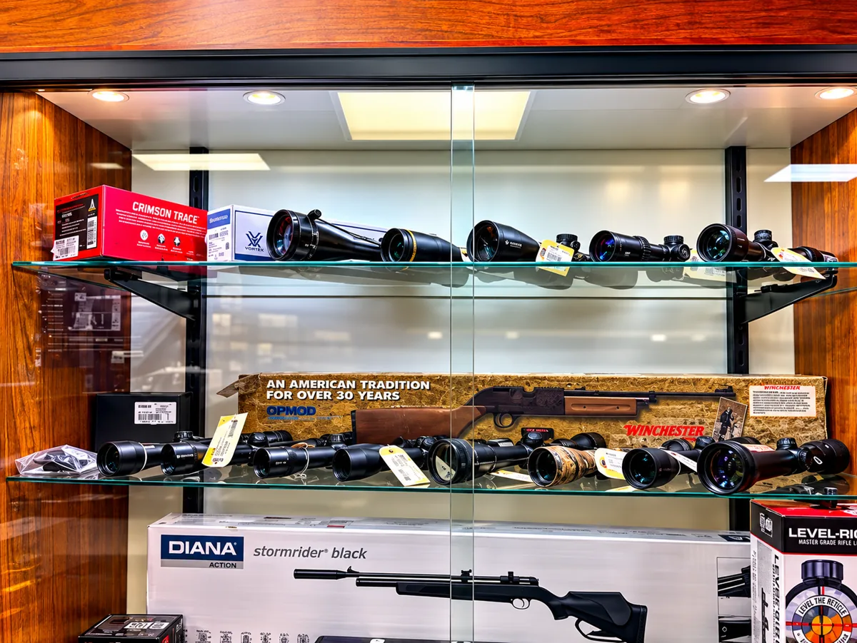 Rifle Scope Display Case at Twin Cities Gun & Pawn
